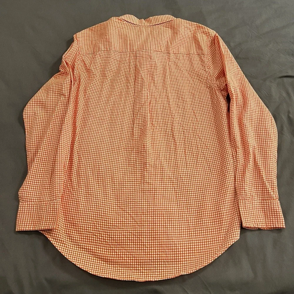 NWT Ralph Lauren Boys Button Down Youth Long Sleeve Orange Gingham‎ Size L 14-16